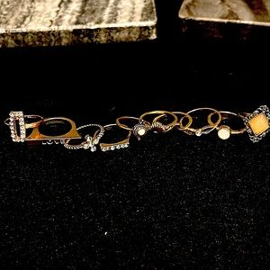 Brand New Gold BOHO chic w/ Faux Gems Stackable Rings
